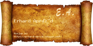 Erhard Apród névjegykártya